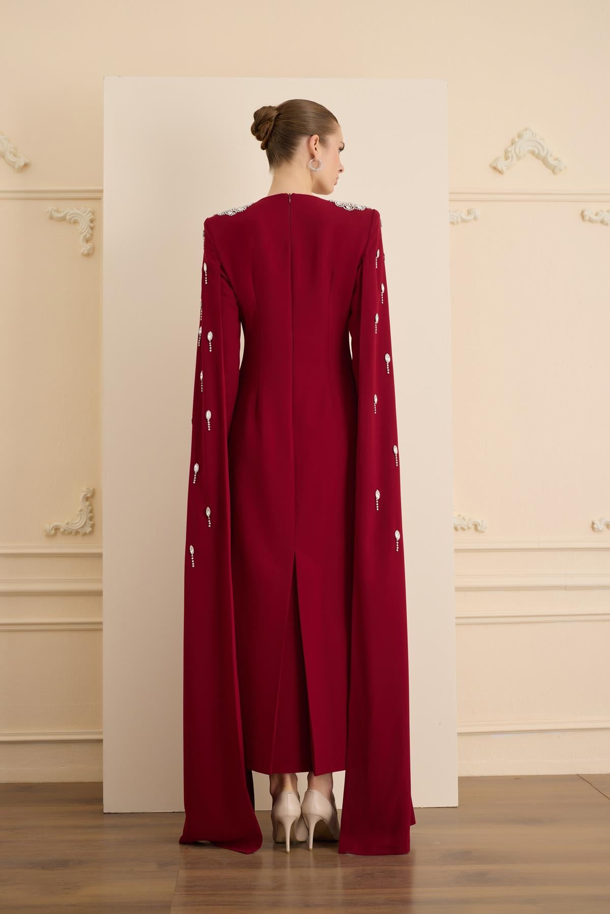 Infinity Elbise Bordo