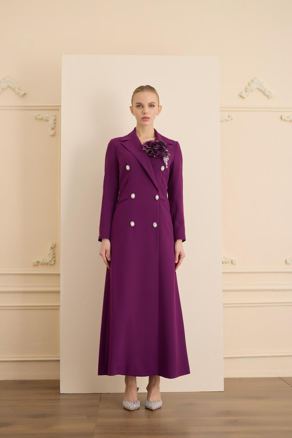 Rose Stone Elbise Mürdüm