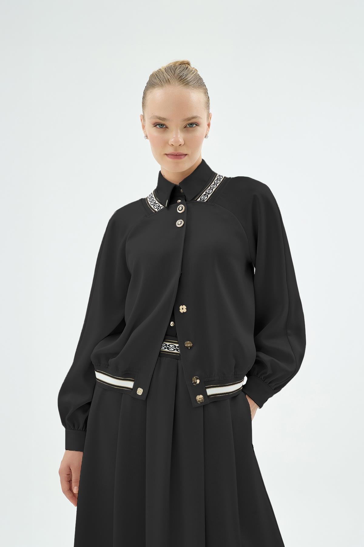 40006 Pietra Bomber Ceket Siyah