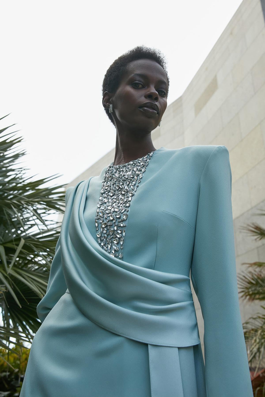 Queen Saphire Elbise Mavi-gri