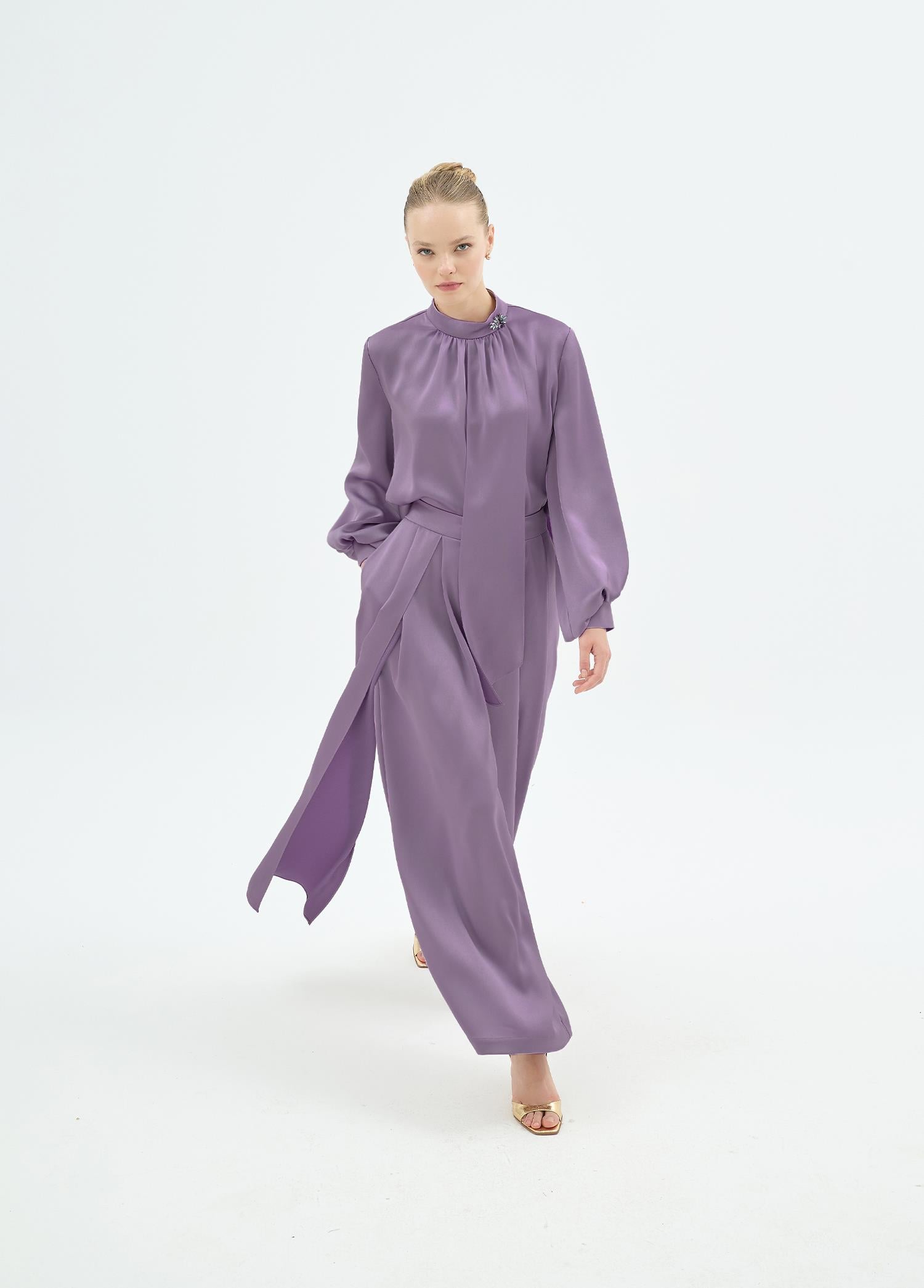 91015 Quvin Bluz Pantolon Mor