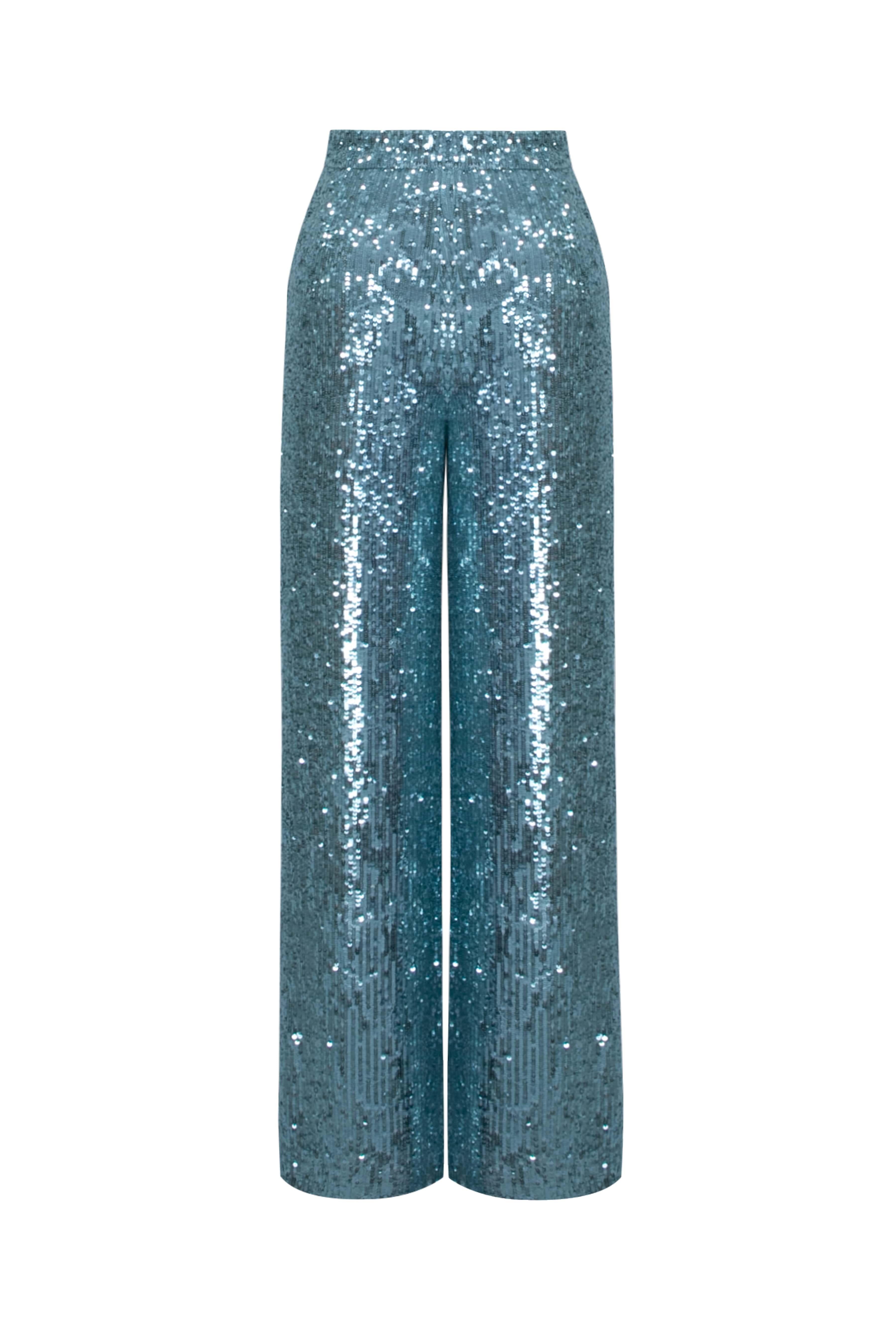 Sequin Pantolon Aqua